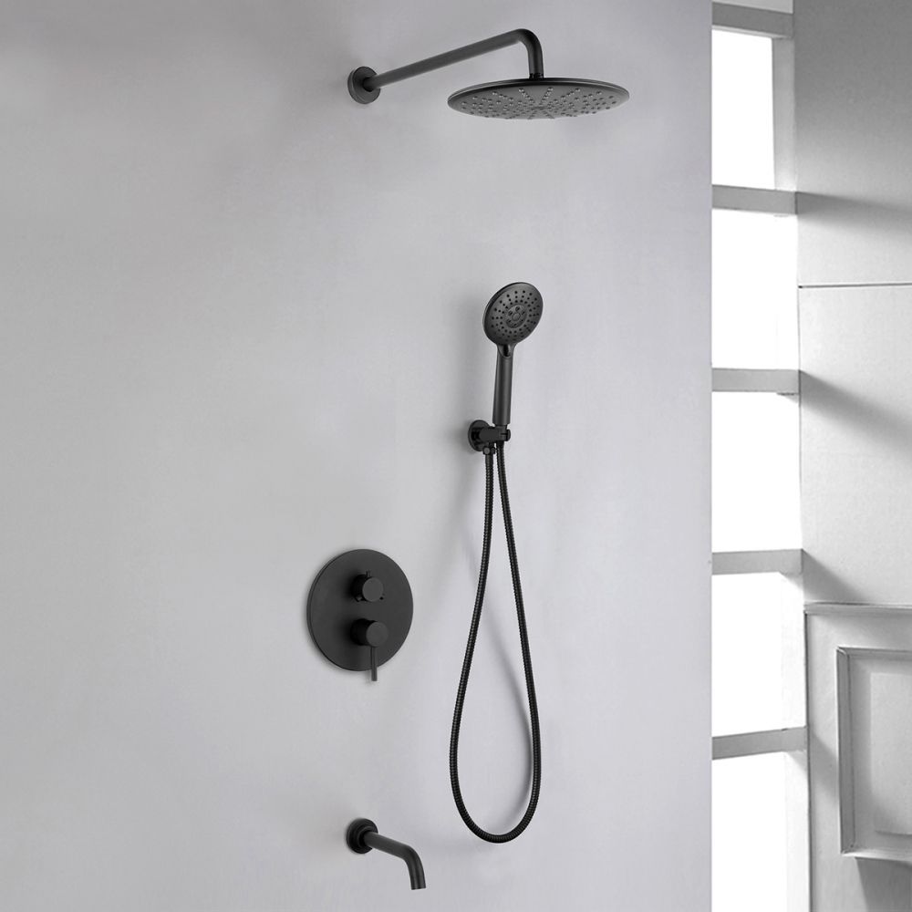 Душевая система Abber Wasser Kreis черная матовая, AF8117B