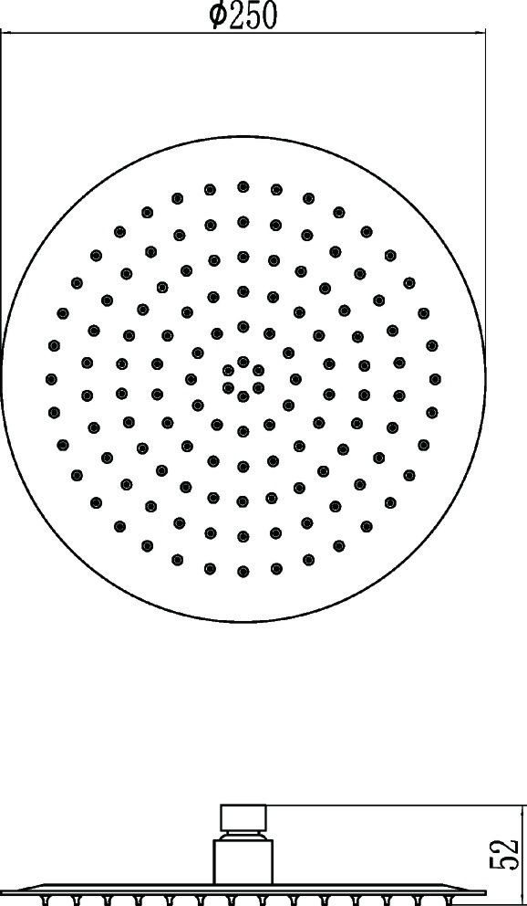 Душевая лейка потолочная 25 см Ledeme L013-25