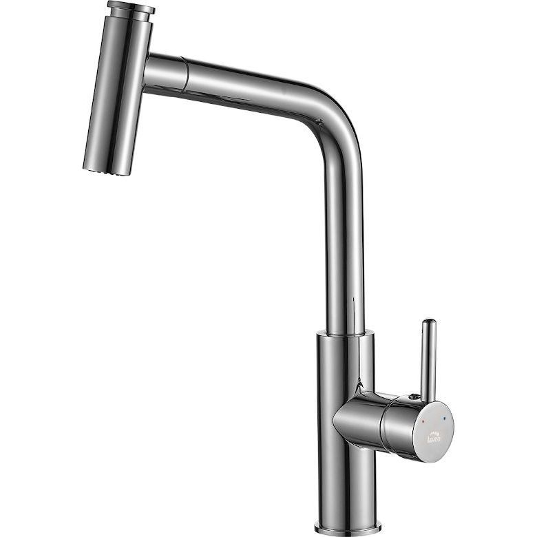 Смеситель для кухонной мойки Laveo Toro с выдвижным изливом хром, BAX_069D