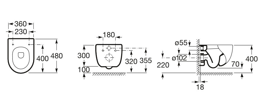 Унитаз подвесной Roca N-Meridian Compact, A346248000