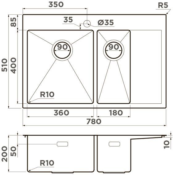 Мойка Omoikiri Akisame 78-2-IN-L, 4973062