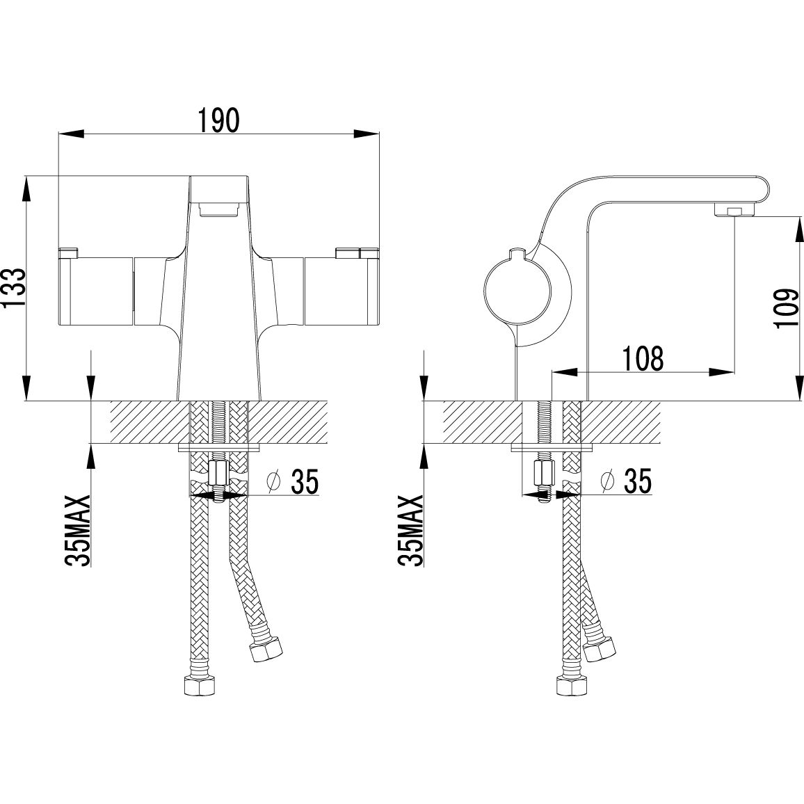 Смеситель для умывальника термостатический Lemark Yeti, LM7836C