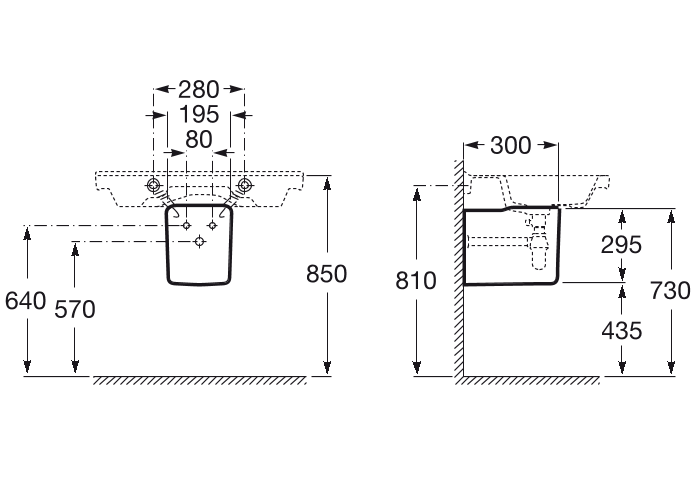 Полупьедестал Roca The Gap, A337471000
