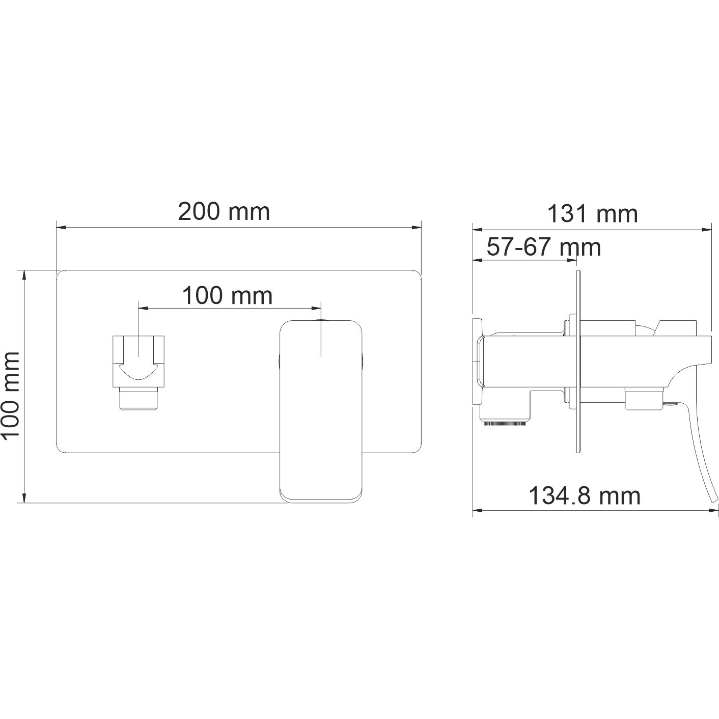 Встраиваемый смеситель для душа с гигиенической лейкой WasserKRAFT Aller, 10638