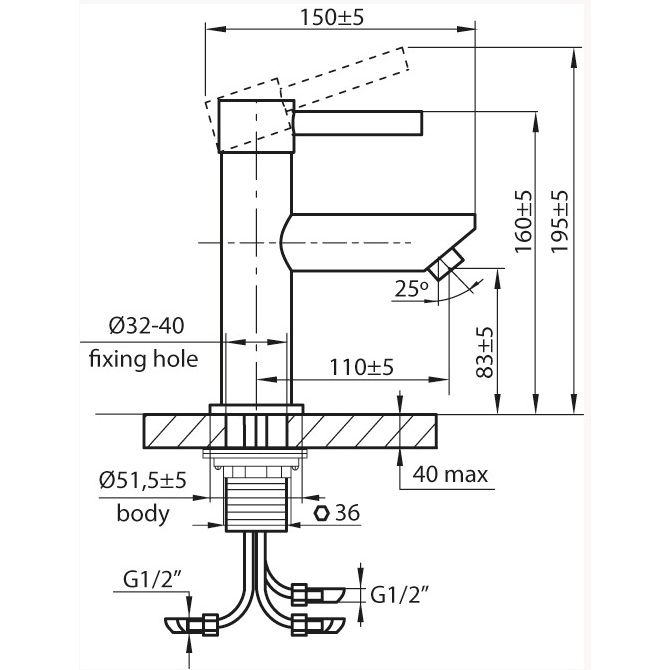 Смеситель для раковины Ahti Polar Circle, PC201001