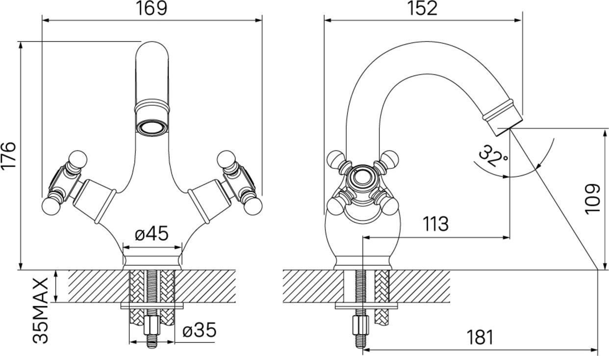 Смеситель для умывальника, Iddis Sam, SAMBR00i01