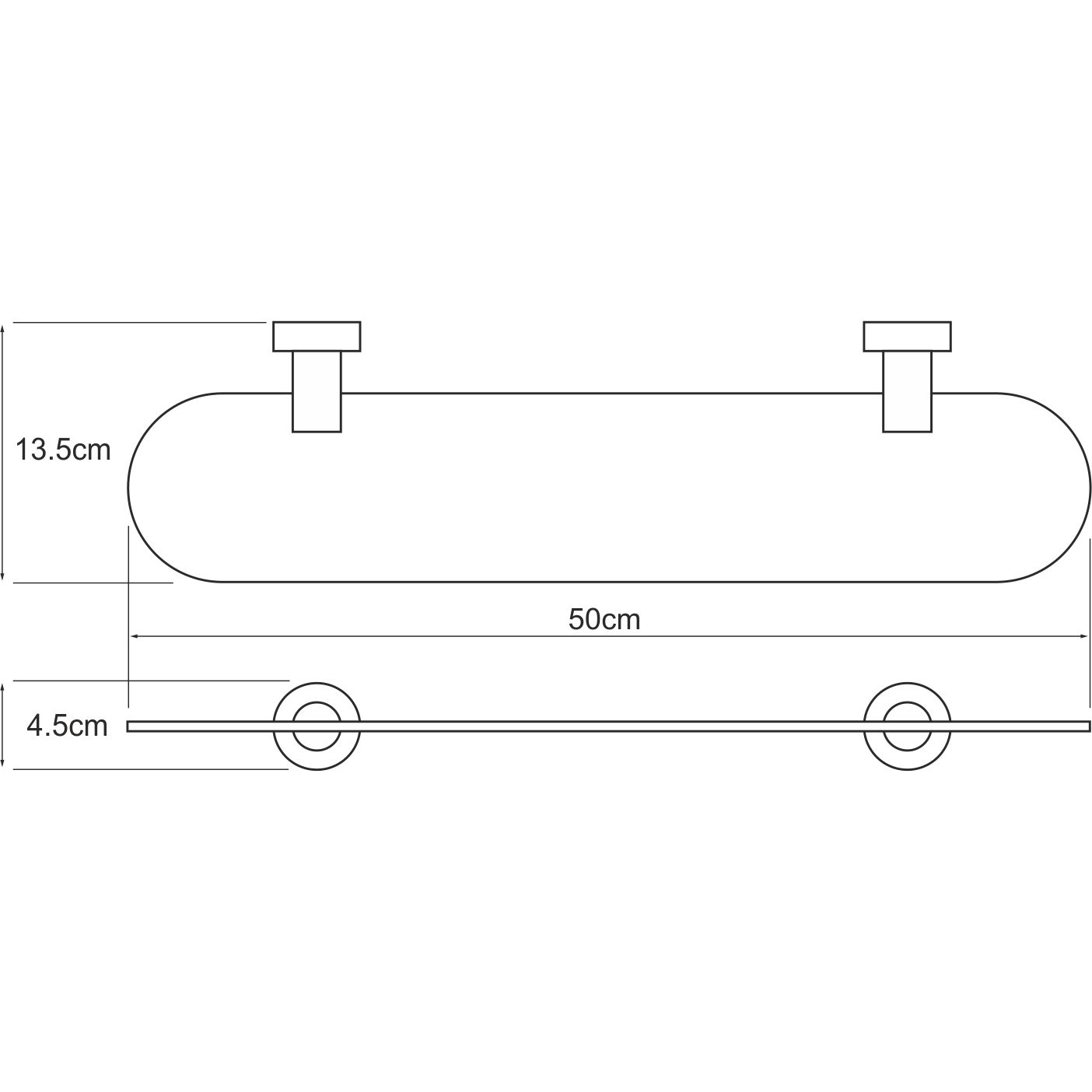 Полка стеклянная WasserKRAFT Donau, K-9424
