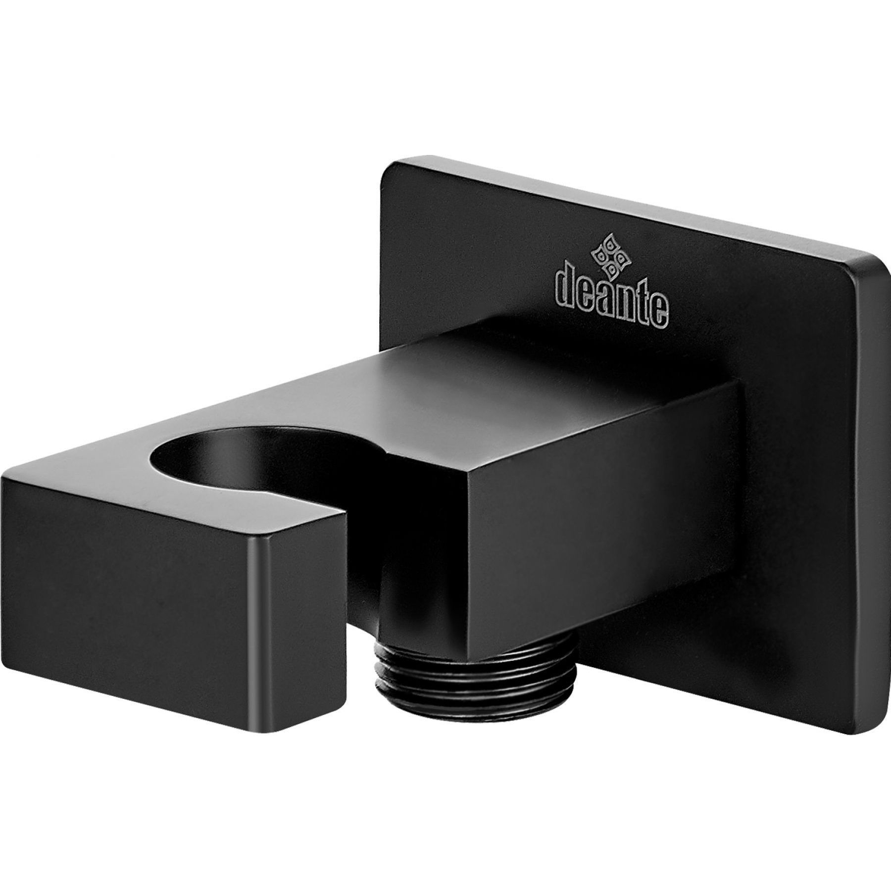 Угловой соединитель с держателем лейки квадратный Deante Cascada Nero, NAC_N53K