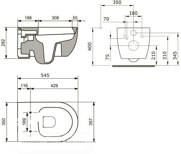Унитаз подвесной Bocchi V-Tondo Rimless с бидеткой белый, 1416-001-0128