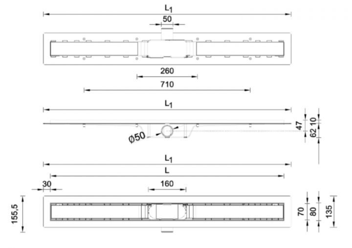 Линейный душевой трап Styron STY-M-40
