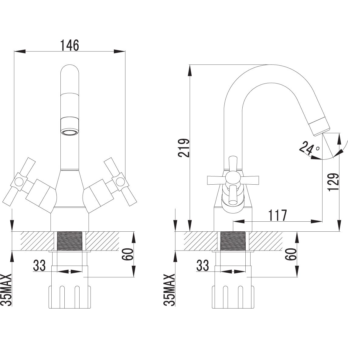 Смеситель для умывальника с поворотным изливом Lemark Neo, LM2207C