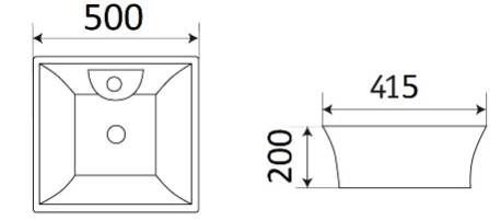 Раковина для ванной Ceramalux 49x41, 9108
