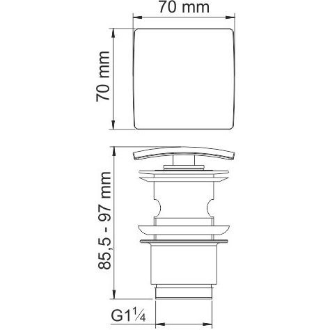 Донный клапан Push-up WasserKRAFT, A105