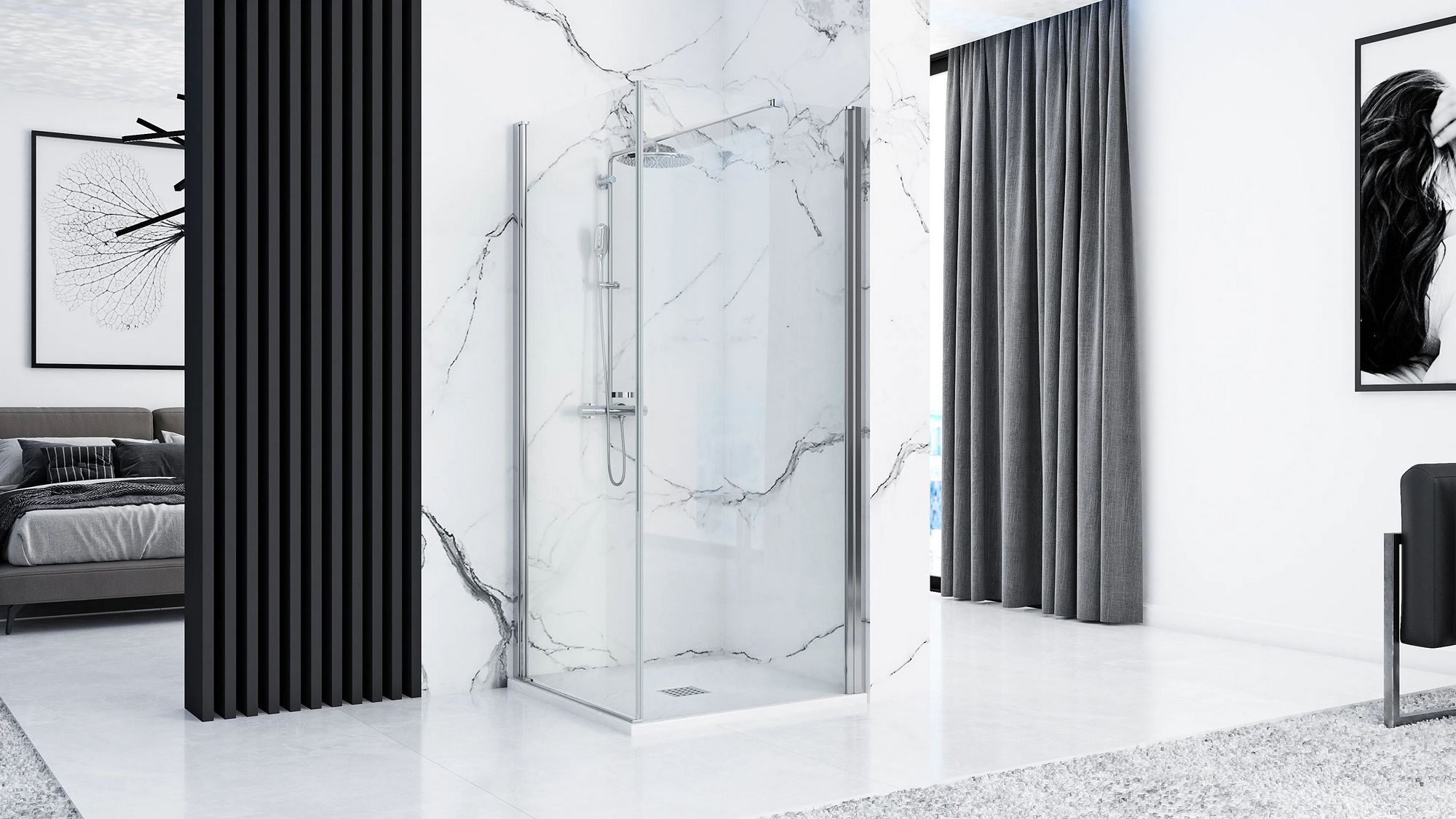 Поддон Rea White Rock 90x90, REA-K5580