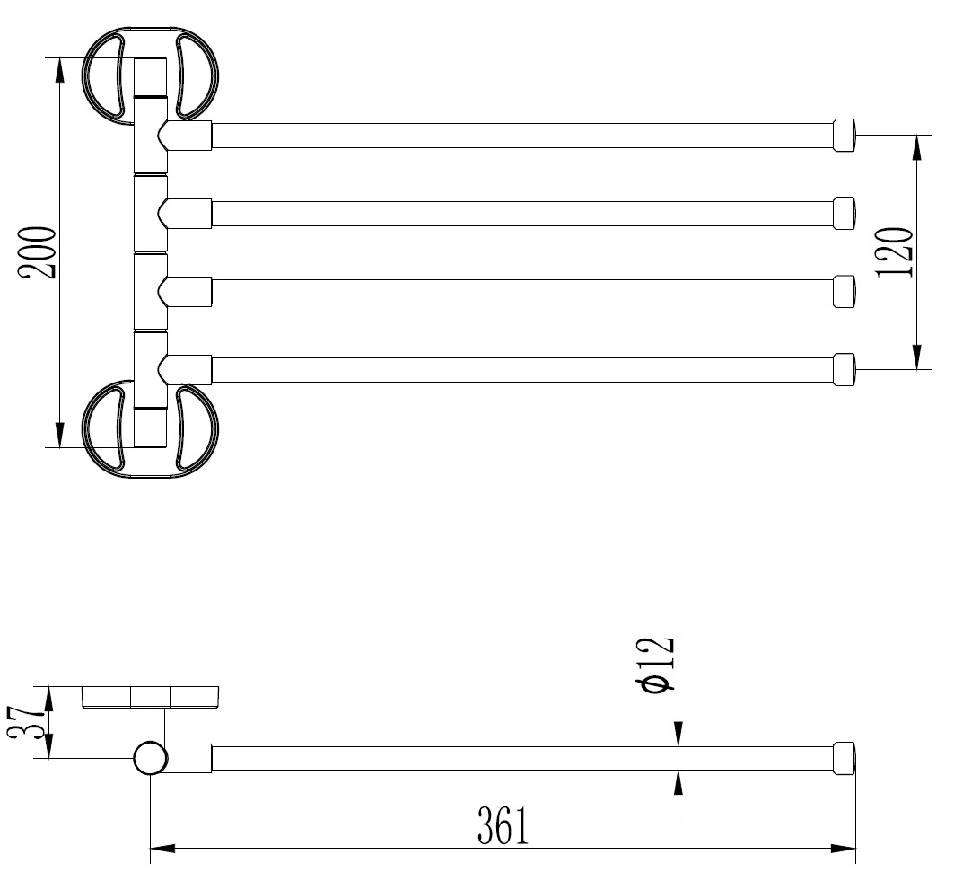 Полотенцедержатель с 4 планками Ledeme L1914