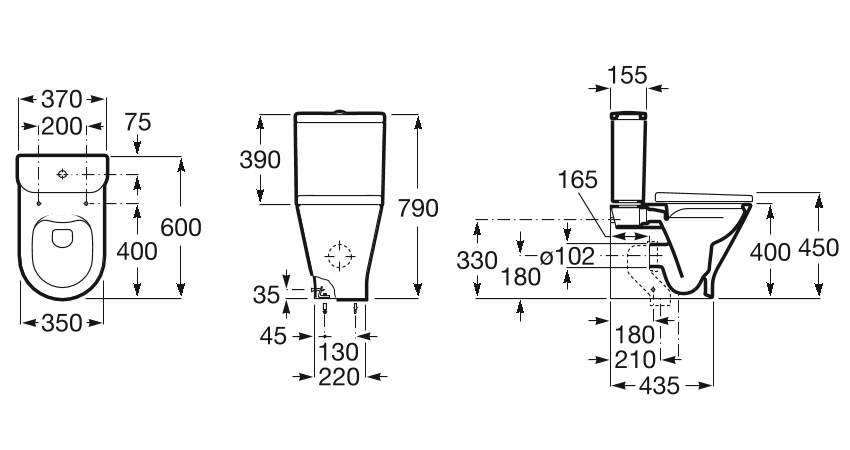 Унитаз напольный Roca The Gap Round, A3420N7000