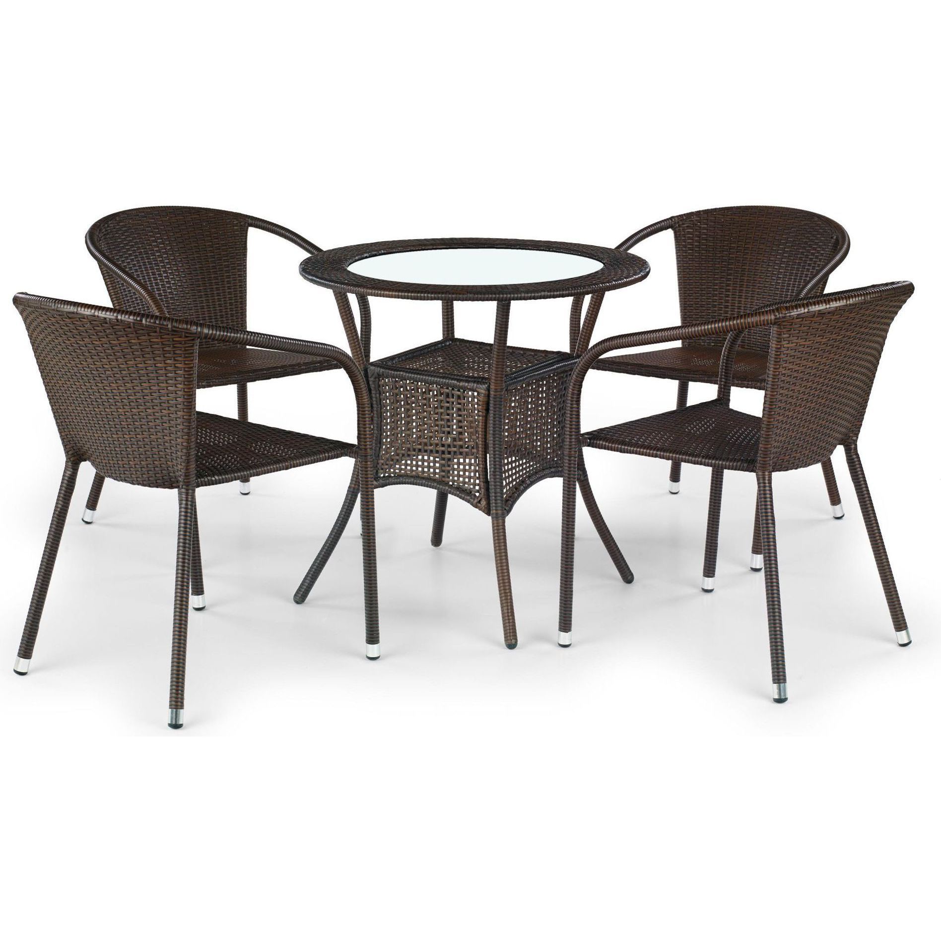 Стол обеденный Halmar Midas искусственный ротанг/темно-коричневый 74/74, V-CH-MIDAS-ST