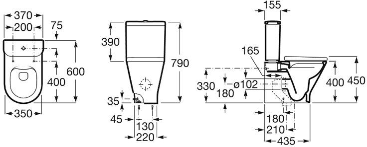 Унитаз Roca Inspira Round Compact, A342529000