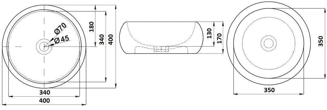 Раковина для ванной Ceramalux 40x40, С1062