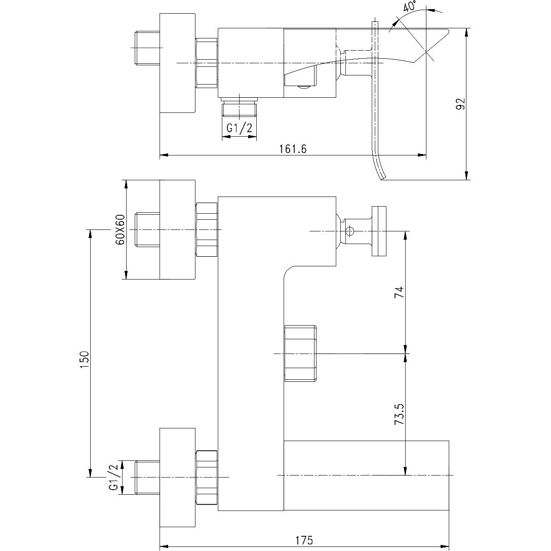 Смеситель для ванны с коротким изливом Lemark Contest, LM5814CW