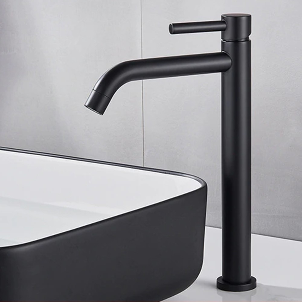 Смеситель для умывальника высокий Calani Nexos H Black, CAL-B0004