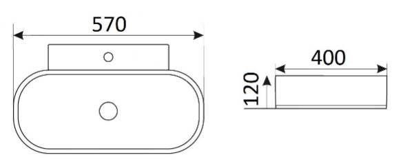 Раковина для ванной Ceramalux 56x39, 9234