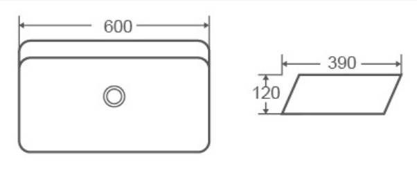 Раковина для ванной Ceramalux 60x39, 2243
