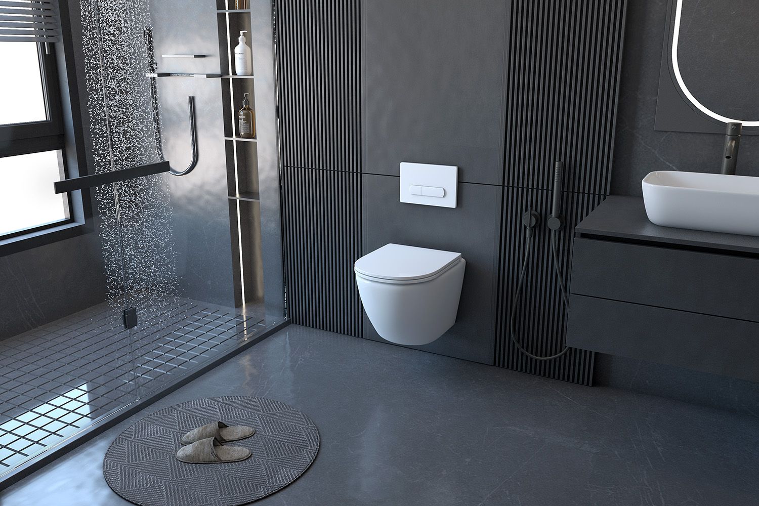 Унитаз подвесной безободковый белый Abber Bequem, AC1100