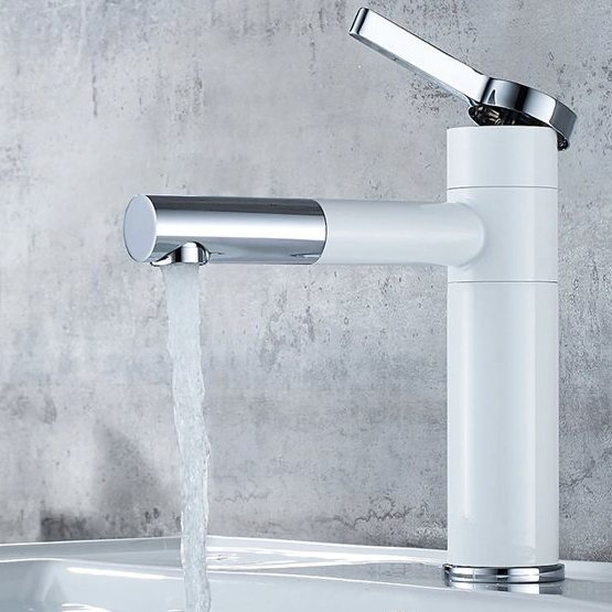 Смеситель для умывальника белый/хром Ledeme L1152
