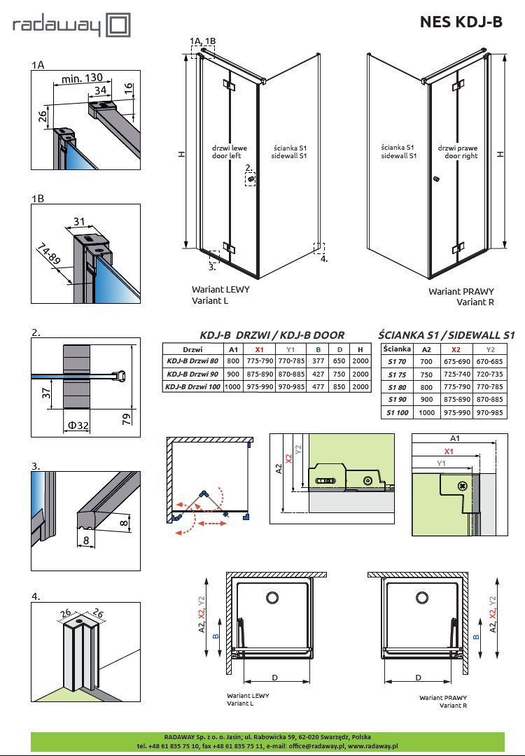 Душевая кабина Radaway Nes Black KDJ B
