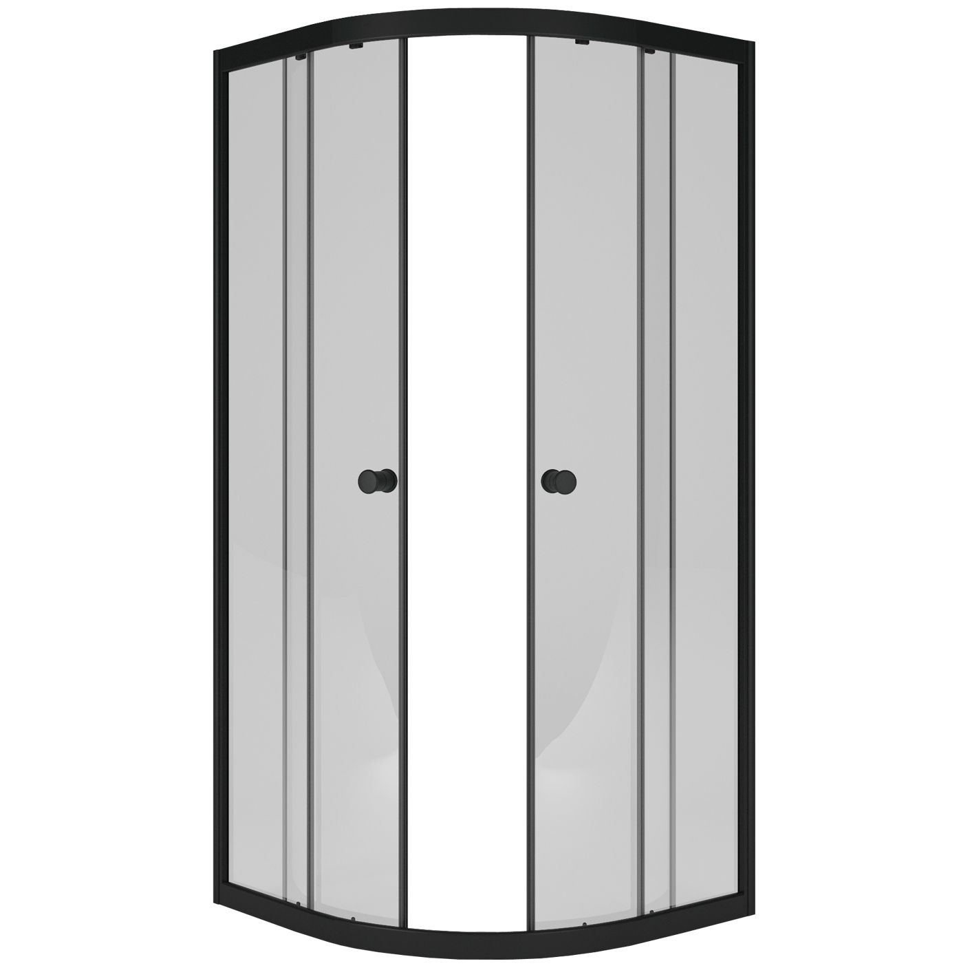 Полукруглый душевой уголок Метакам Universal Black (прозрачное стекло) 90x90