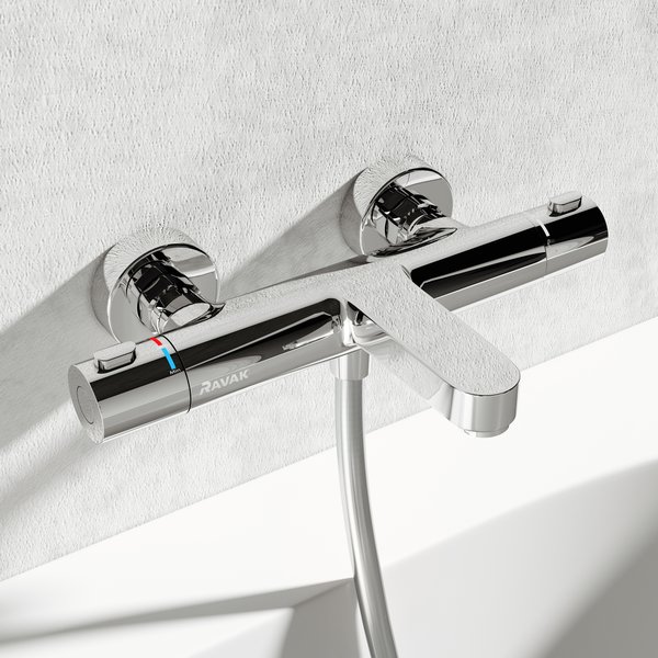 Смеситель настенный термостатический для ванны без гарнитуры Ravak Thermo 300 TE 023.00/150, X070097