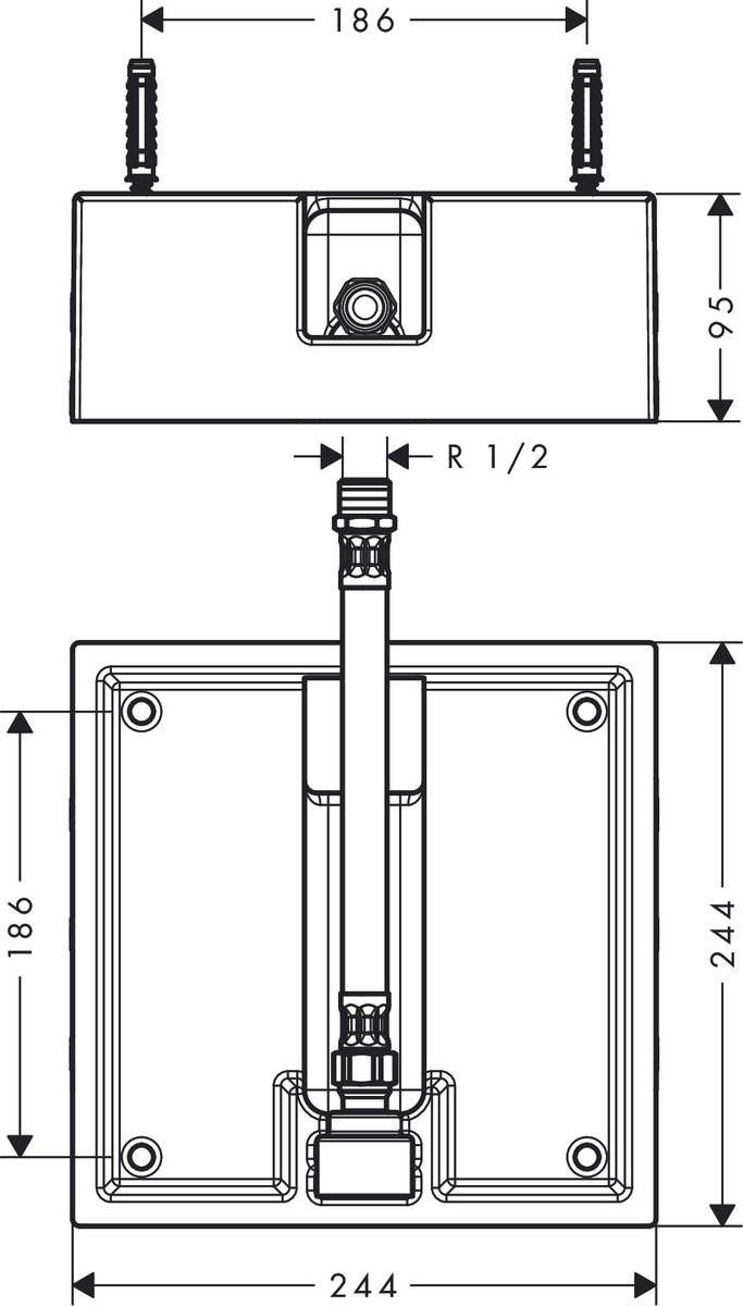 Скрытая часть верхнего душа Hansgrohe Raindance Air, 26471180