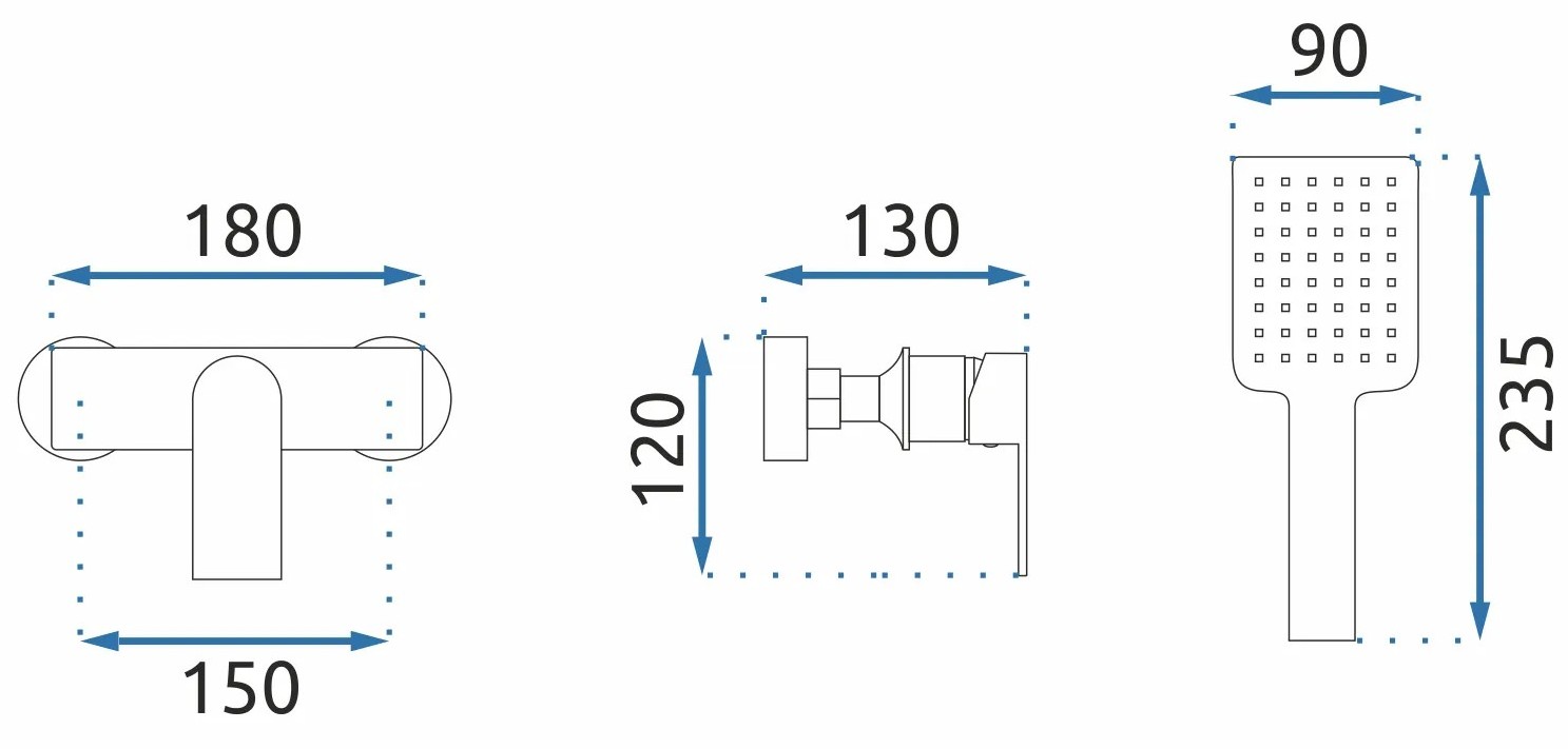 Смеситель для душа Rea Urban Gold, REA-B9913