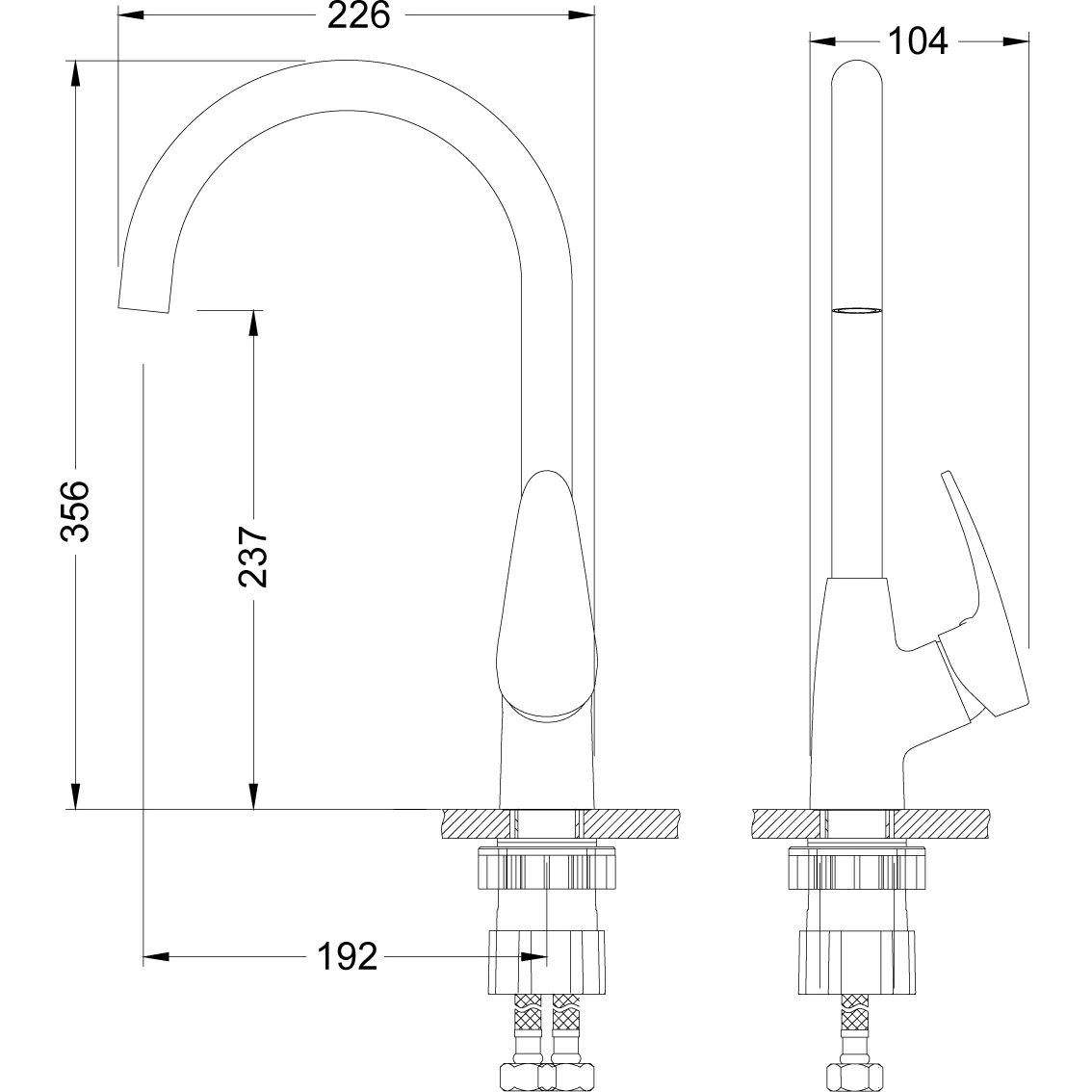 Смеситель для кухни с высоким поворотным изливом Lemark Linara, LM0405C