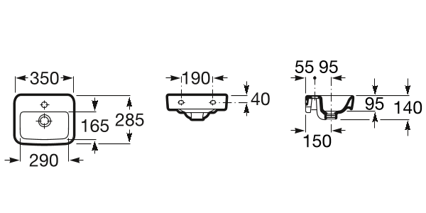 Умывальник Roca Senso Square 2.0 35x28,5, A32751D000