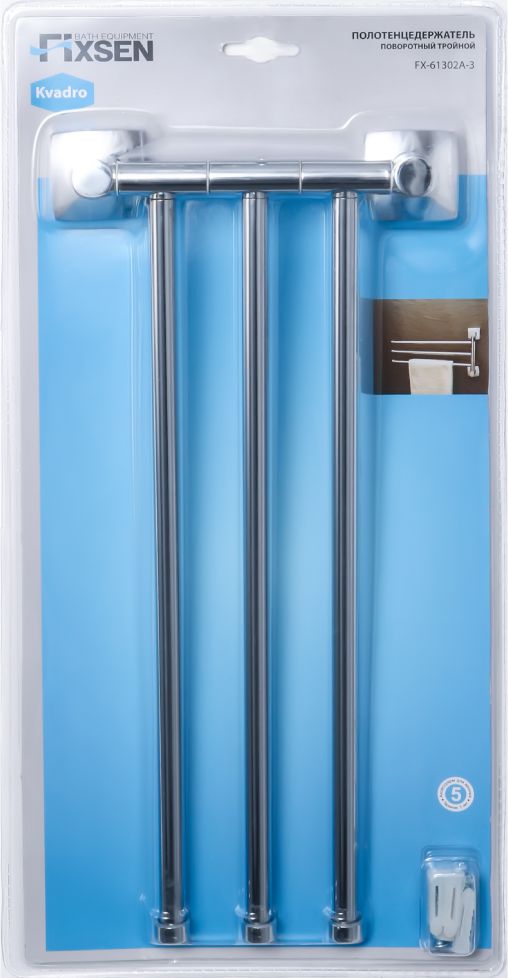 Полотенцедержатель рога 3-ой Fixsen Kvadro, FX-61302A-3