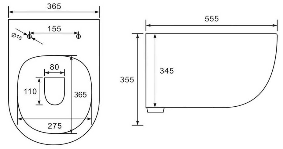 Унитаз подвесной безободковый Vincea Evo, VT1-34MB