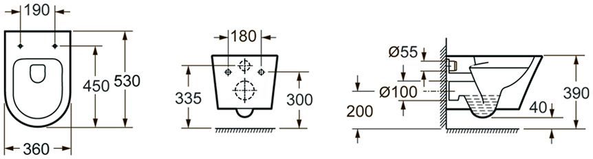 Подвесной унитаз Lavinia Boho Biore Rimless, 3304003R