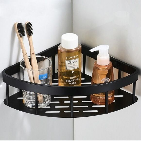 Полка для душевых принадлежностей угловая (черный) Ledeme L5507-1