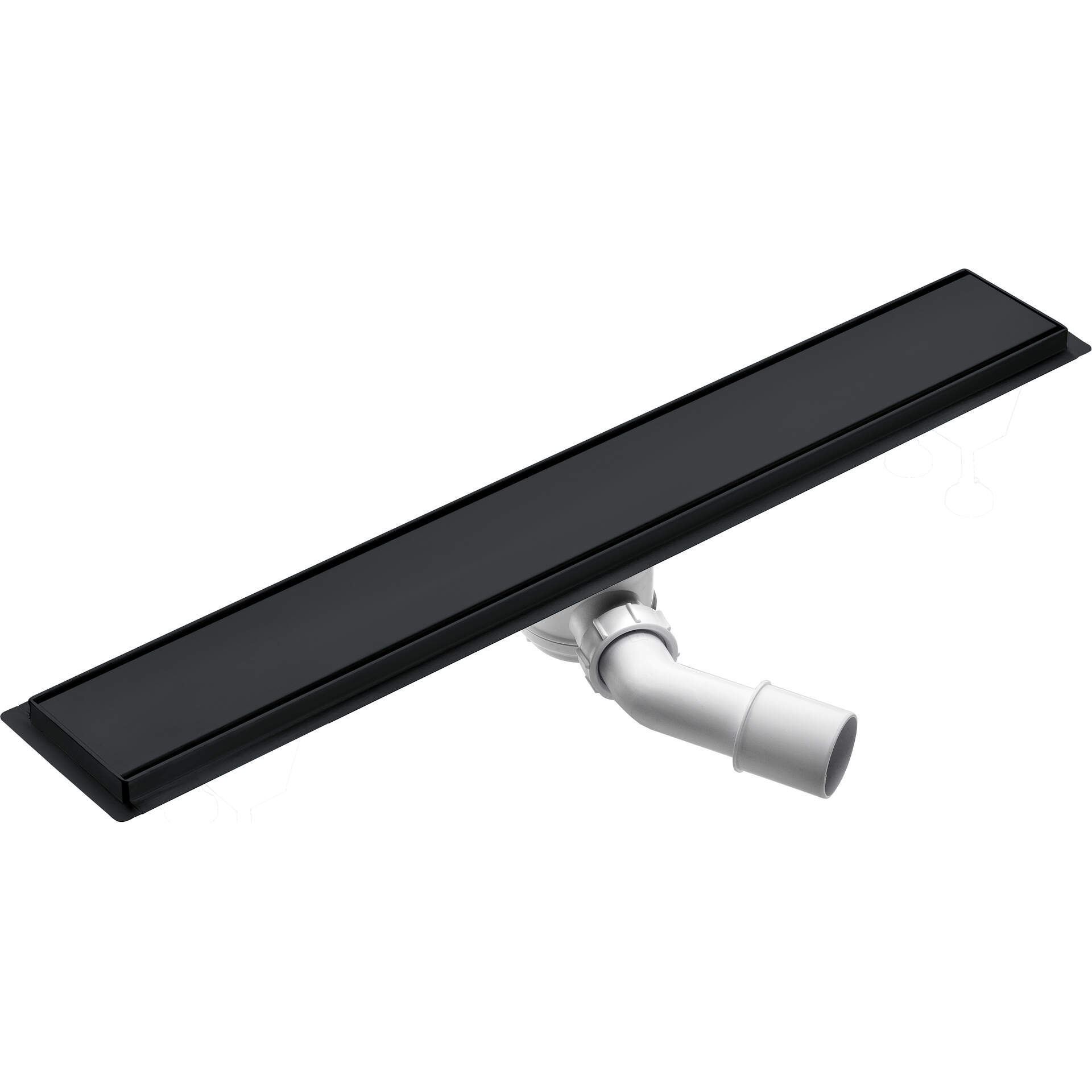 Линейный слив с универсальной решеткой без декора/под плитку Deante Nero