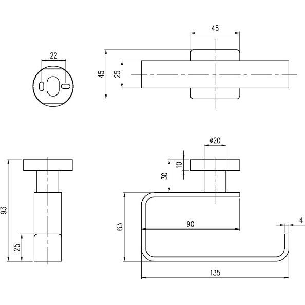 Держатель для туалетной бумаги Villeroy & Boch Elements, без крышки, TVA15201400061