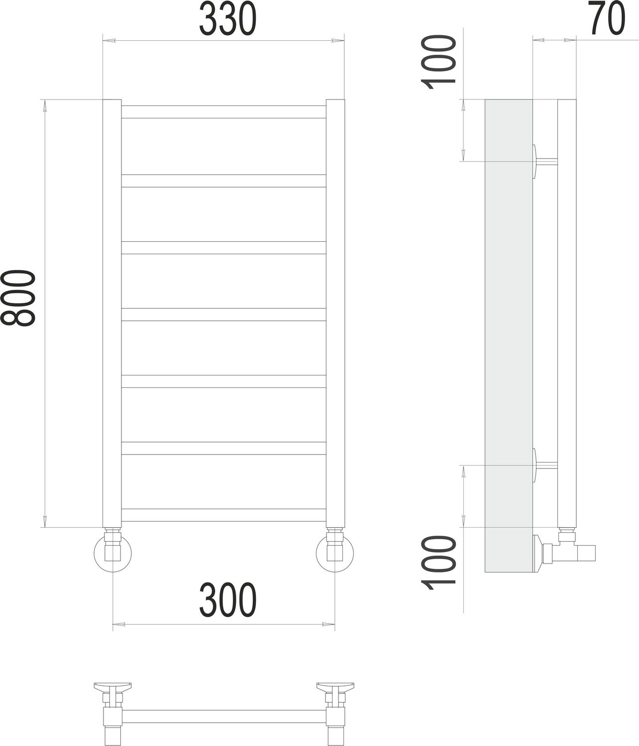 Полотенцесушитель Terminus Контур П7 30x80