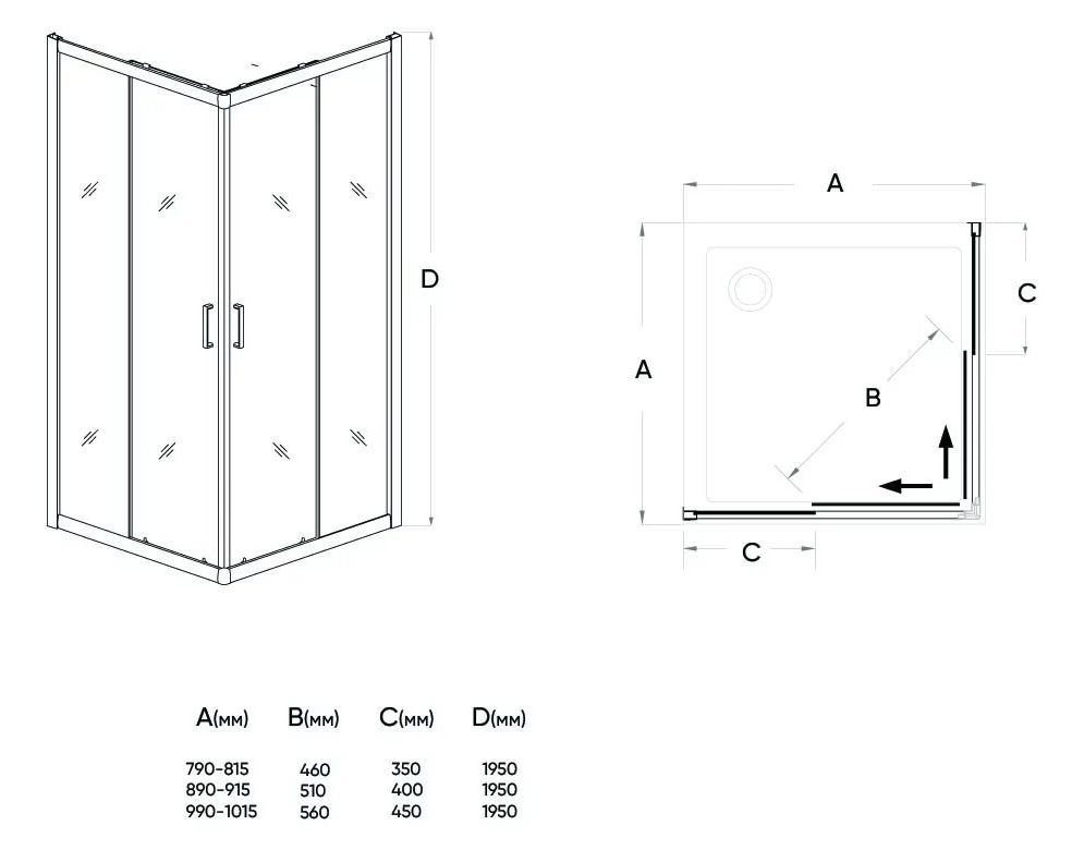 Душевой угол Veconi RV-11