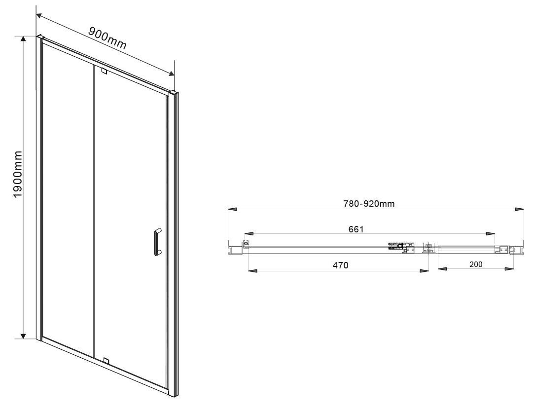 Душевая дверь Vincea Intra 80/90, VDP-1I8090CH