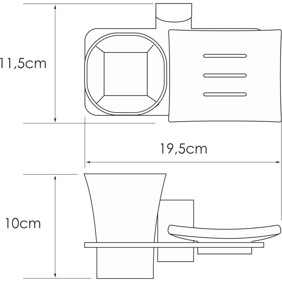 Держатель стакана и мыльницы WasserKRAFT Leine, K-5026
