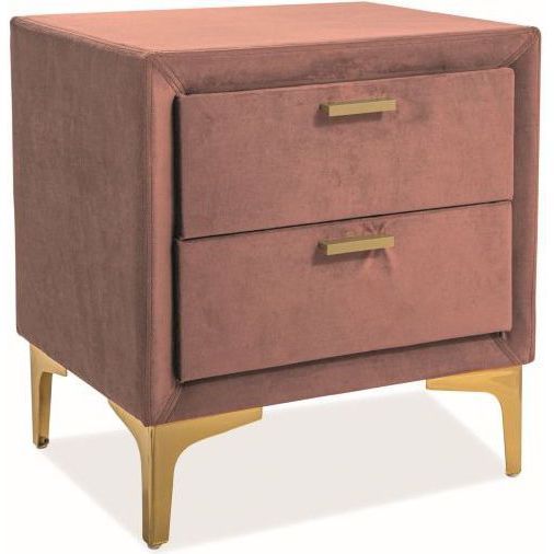 Тумба прикроватная Signal Monako Velvet (античный розовый/золотой), MONAKOVSZRAZL