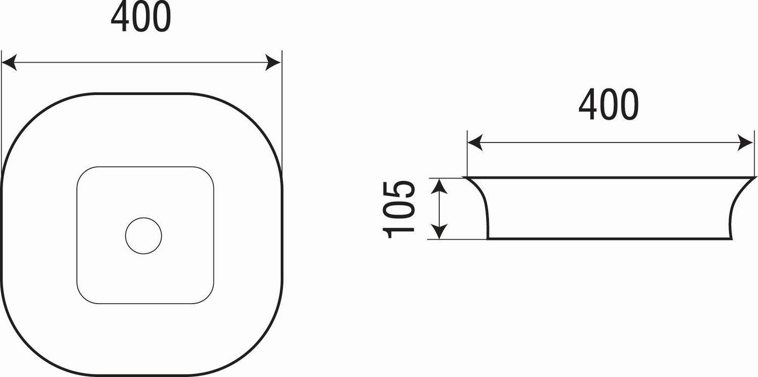 Раковина накладная WeltWasser ELBACH 2245 40x40