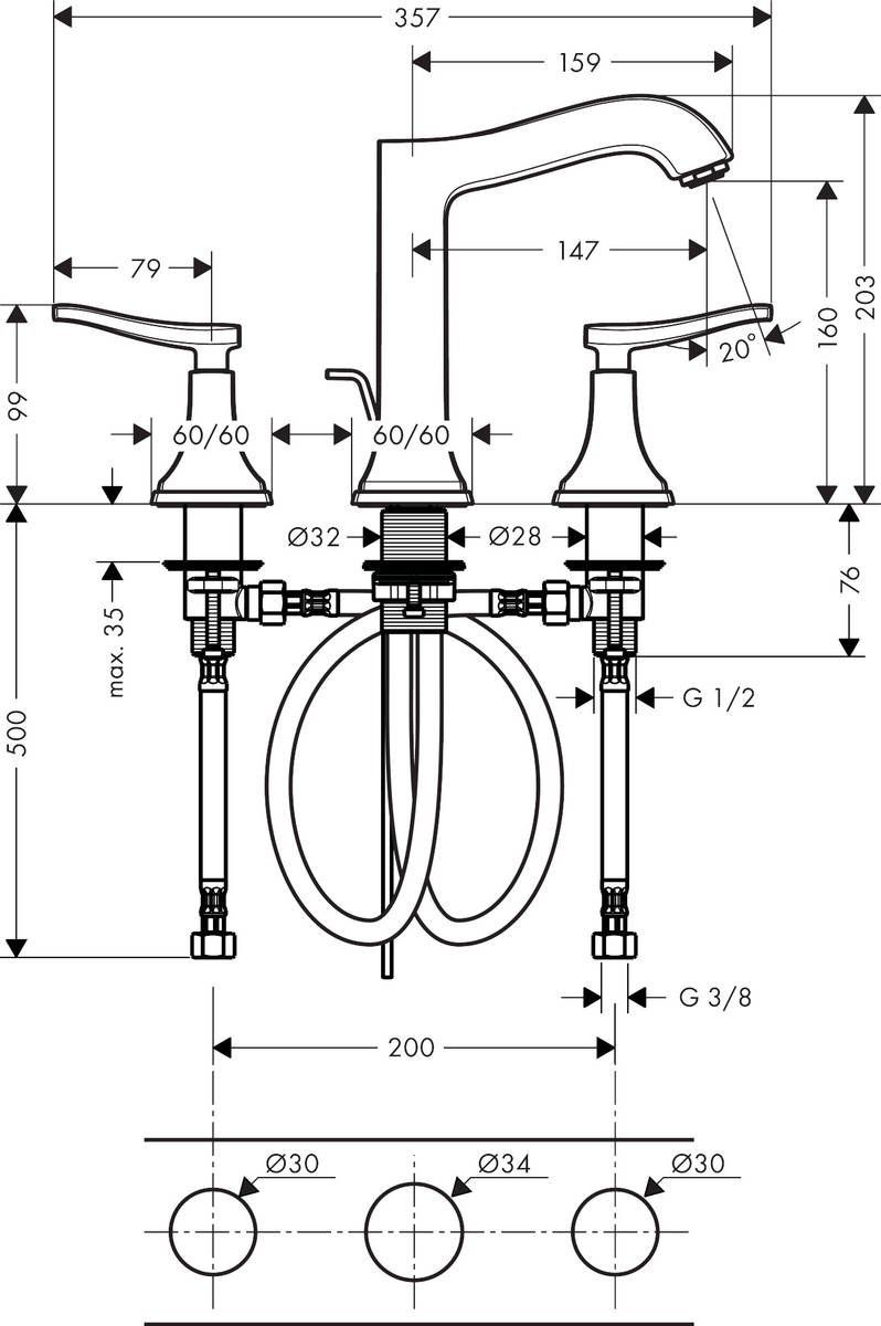 Смеситель для умывальника Hansgrohe Metropol Classic, 31331000