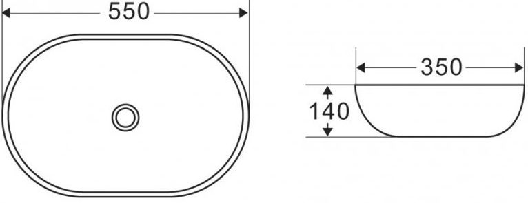 Раковина керамическая накладная Belbagno 55x35, BB1048